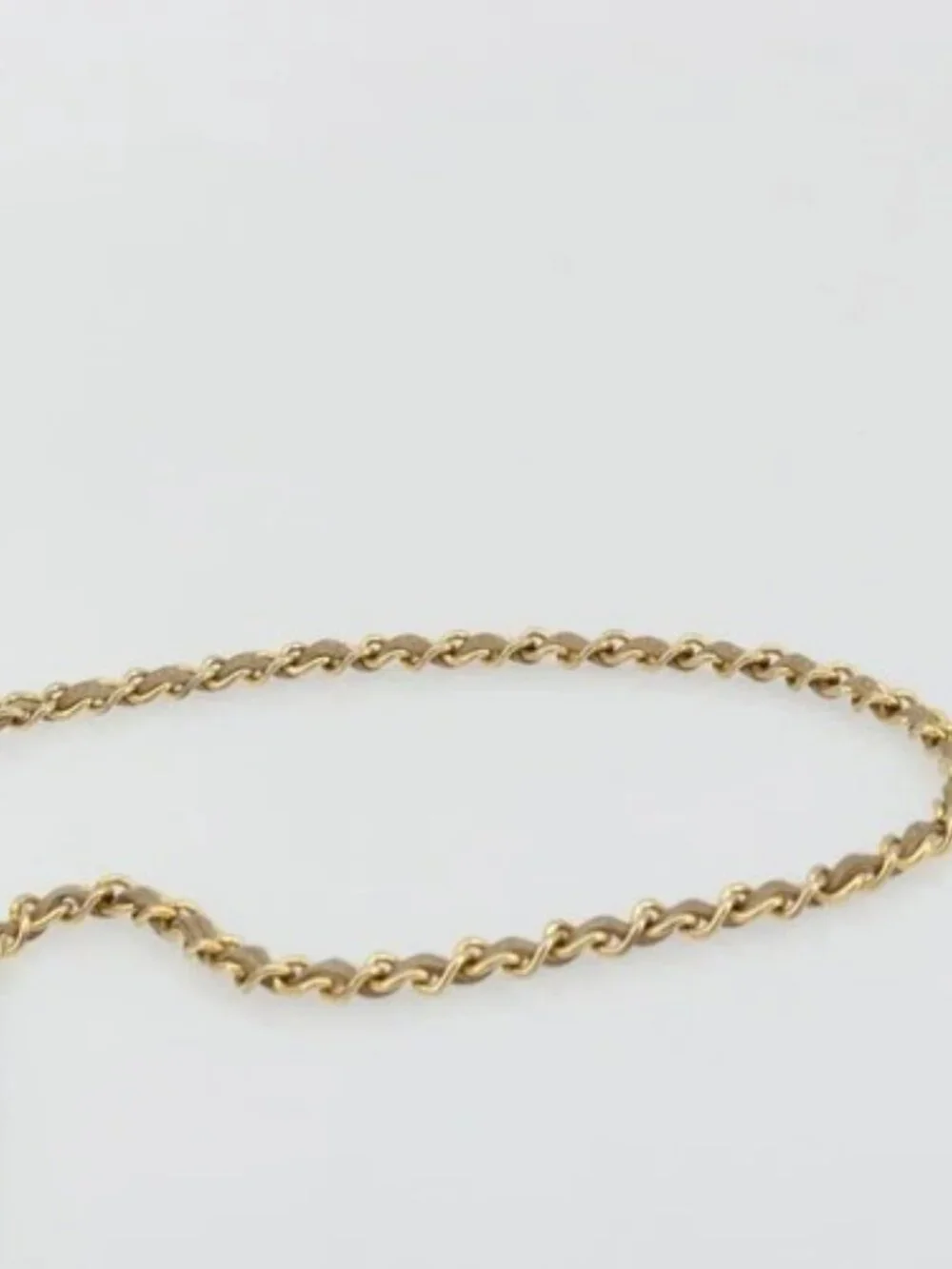 CHANEL Matelasse Chain Shoulder Bag Lamb Skin Beige Gold CC Auth BA11860